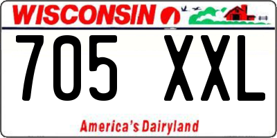 WI license plate 705XXL