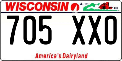 WI license plate 705XXO