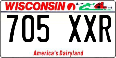 WI license plate 705XXR