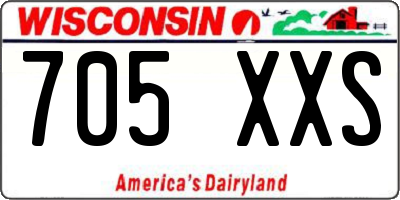 WI license plate 705XXS