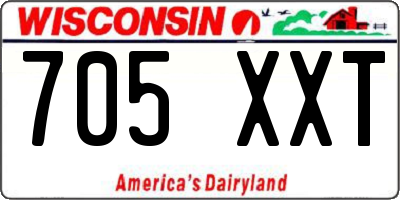 WI license plate 705XXT