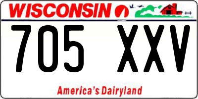 WI license plate 705XXV