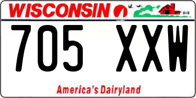 WI license plate 705XXW