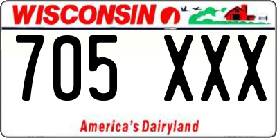 WI license plate 705XXX