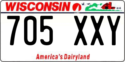 WI license plate 705XXY