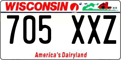 WI license plate 705XXZ