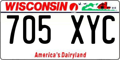 WI license plate 705XYC