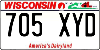 WI license plate 705XYD