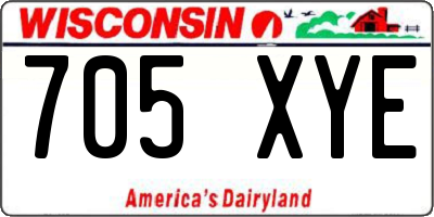 WI license plate 705XYE