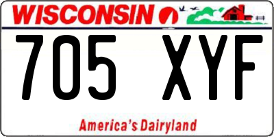 WI license plate 705XYF