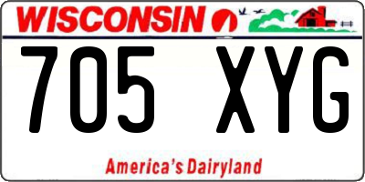 WI license plate 705XYG