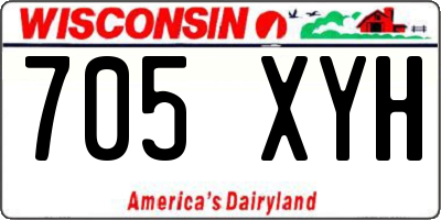 WI license plate 705XYH