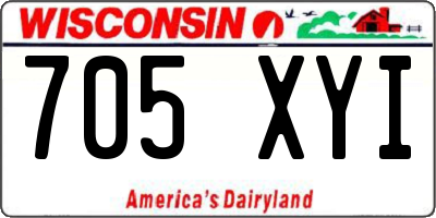 WI license plate 705XYI