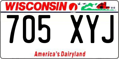 WI license plate 705XYJ