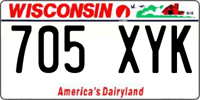 WI license plate 705XYK