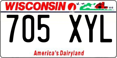 WI license plate 705XYL