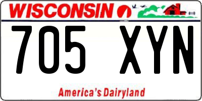 WI license plate 705XYN