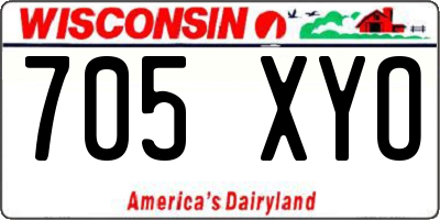 WI license plate 705XYO