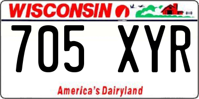 WI license plate 705XYR