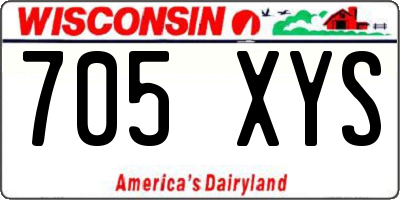 WI license plate 705XYS