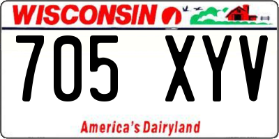WI license plate 705XYV