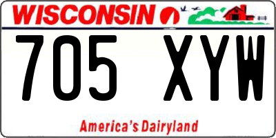 WI license plate 705XYW