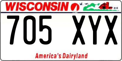 WI license plate 705XYX