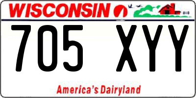 WI license plate 705XYY
