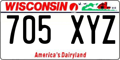 WI license plate 705XYZ