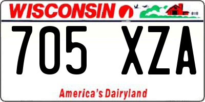 WI license plate 705XZA
