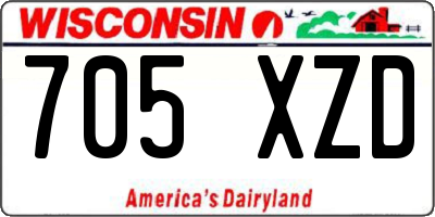 WI license plate 705XZD