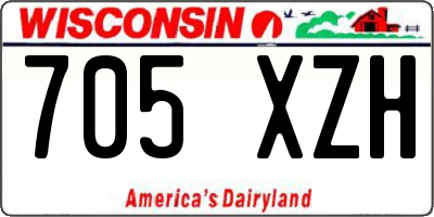 WI license plate 705XZH