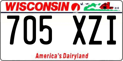WI license plate 705XZI