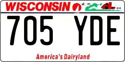 WI license plate 705YDE