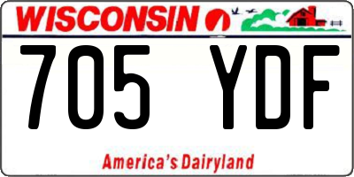 WI license plate 705YDF