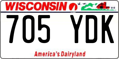 WI license plate 705YDK