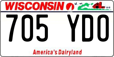 WI license plate 705YDO