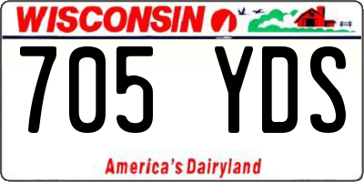 WI license plate 705YDS