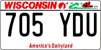 WI license plate 705YDU