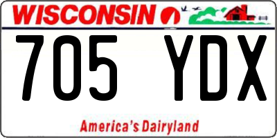 WI license plate 705YDX