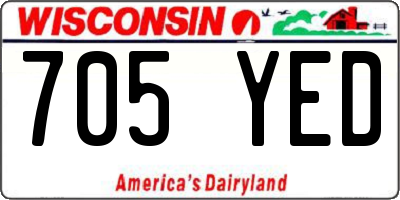 WI license plate 705YED