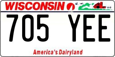 WI license plate 705YEE
