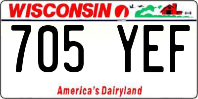 WI license plate 705YEF