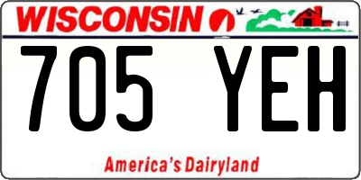 WI license plate 705YEH