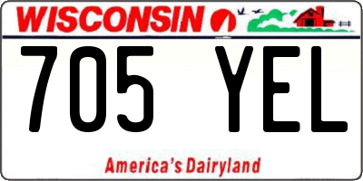 WI license plate 705YEL