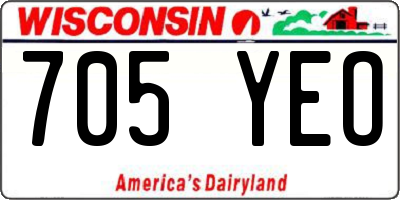 WI license plate 705YEO