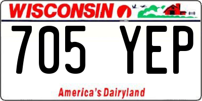 WI license plate 705YEP