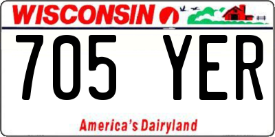 WI license plate 705YER