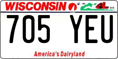 WI license plate 705YEU