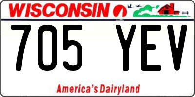 WI license plate 705YEV